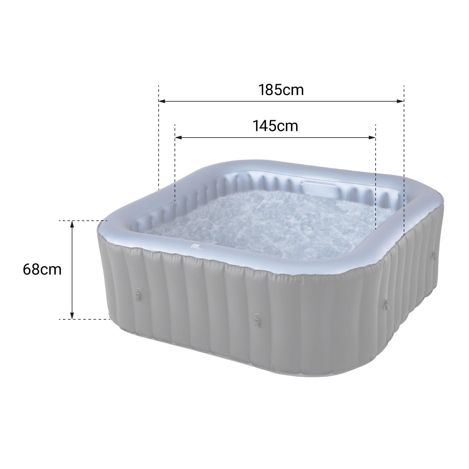 MSpa – Vasca idromassaggio gonfiabile quadrata Tekapo 4–6 persone 4/7