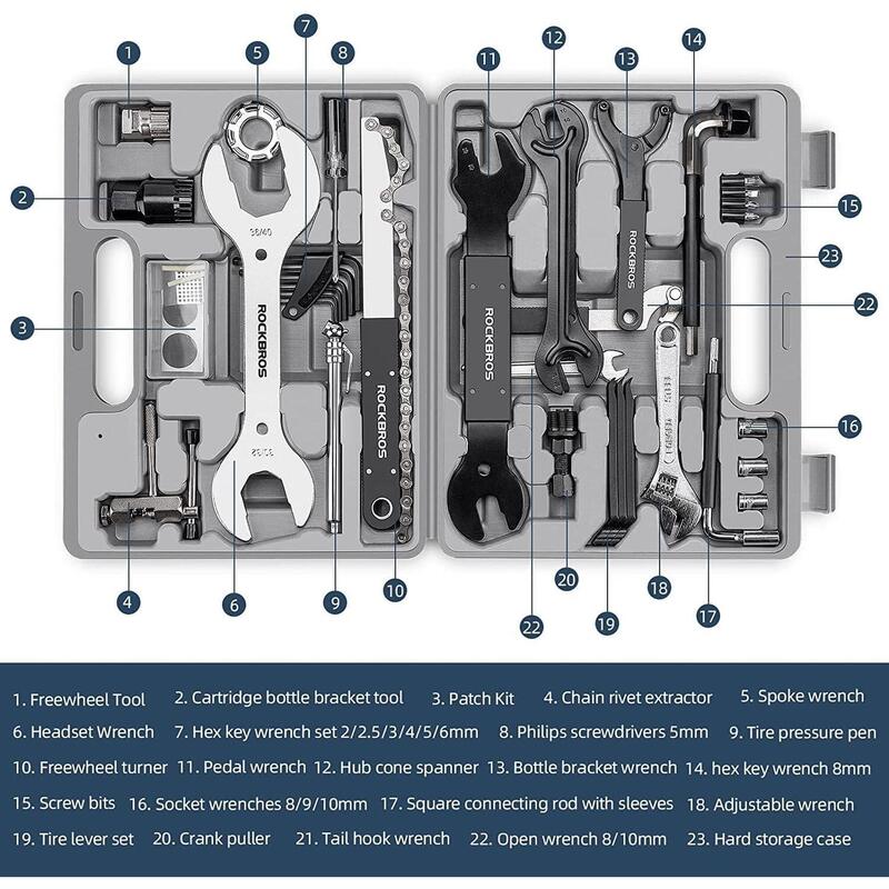 Kit de reparare a bicicletei 44 în 1