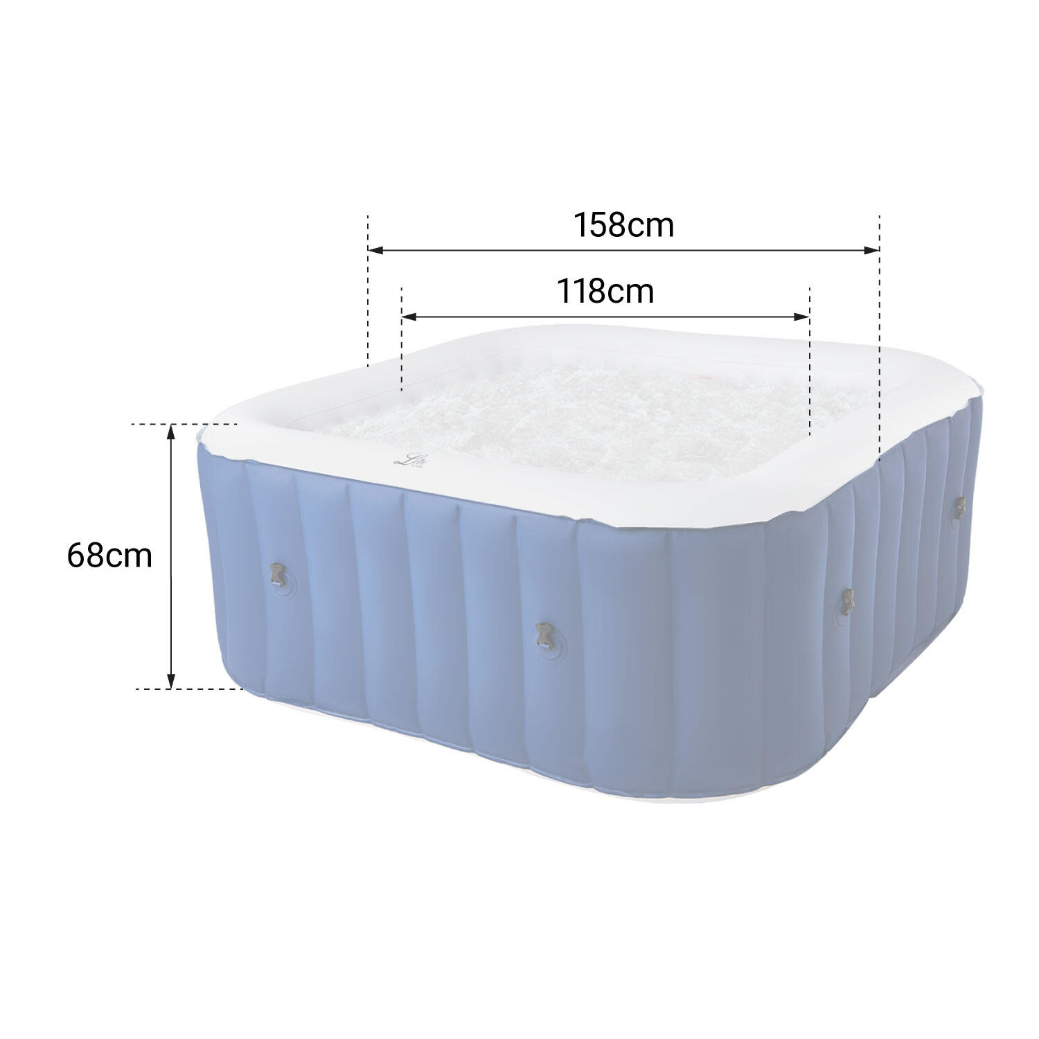 Spa gonflable carré 158cm LITE - 4 places 4/7