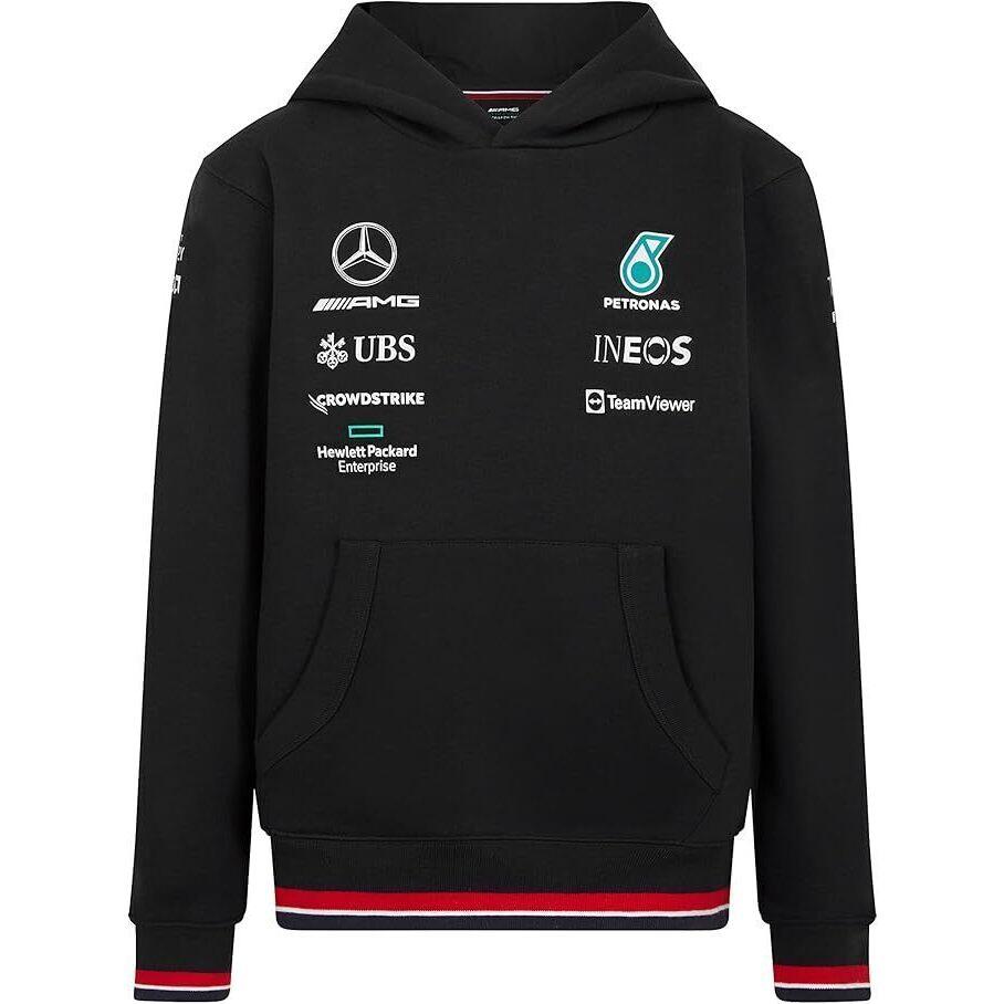 Hoodie Mercedes Jr Map F1 Rp Hooded Sweat, Preto, Crianças 1/2