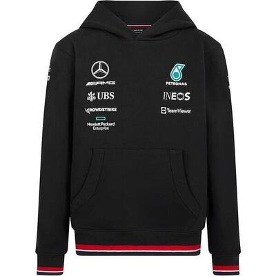 Cappuccio Mercedes Jr Map F1 Rp Hooded Sweat Nero Bambini