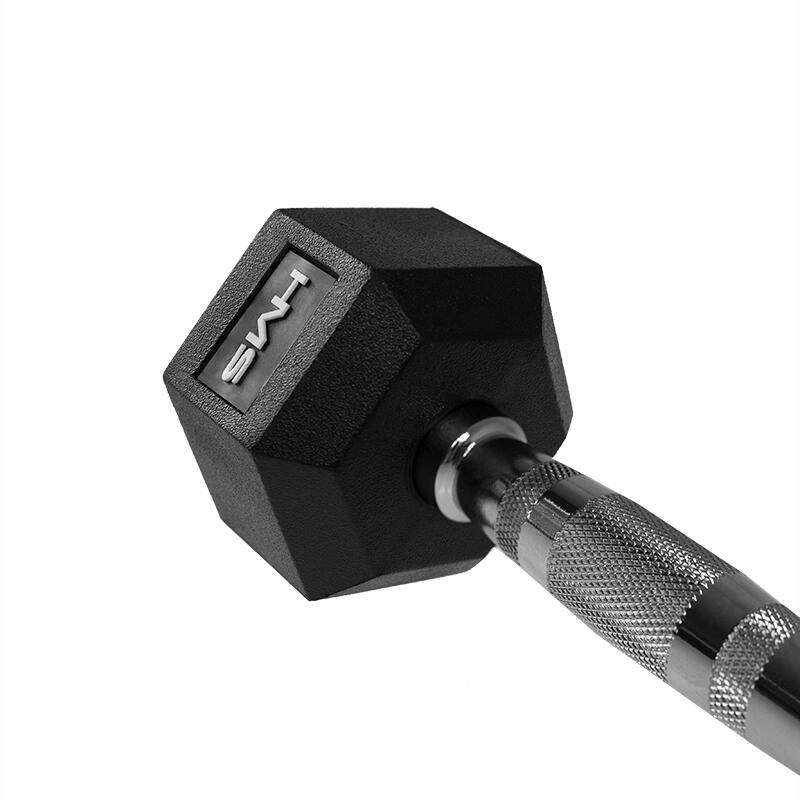 Gantere hexagonale cauciucate fitness antrenament forță HMS HEX PRO