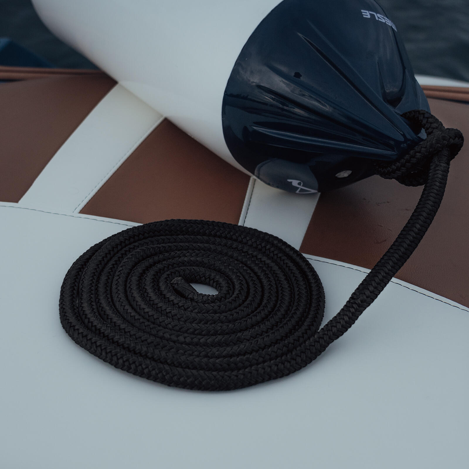 Pare-battage AWN Avec Corde 1,5 M (10 Mm) – Gris, œillets Renforcés, Résistant UV, Pour Bateau