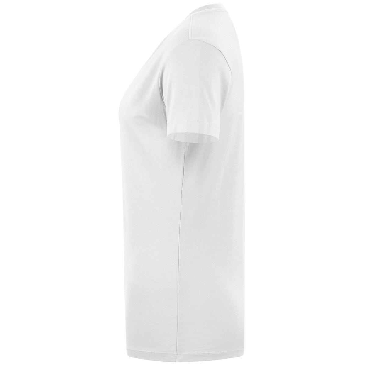 T-shirt - sport - femmes - coton biologique, encolure en V - blanc 2/6