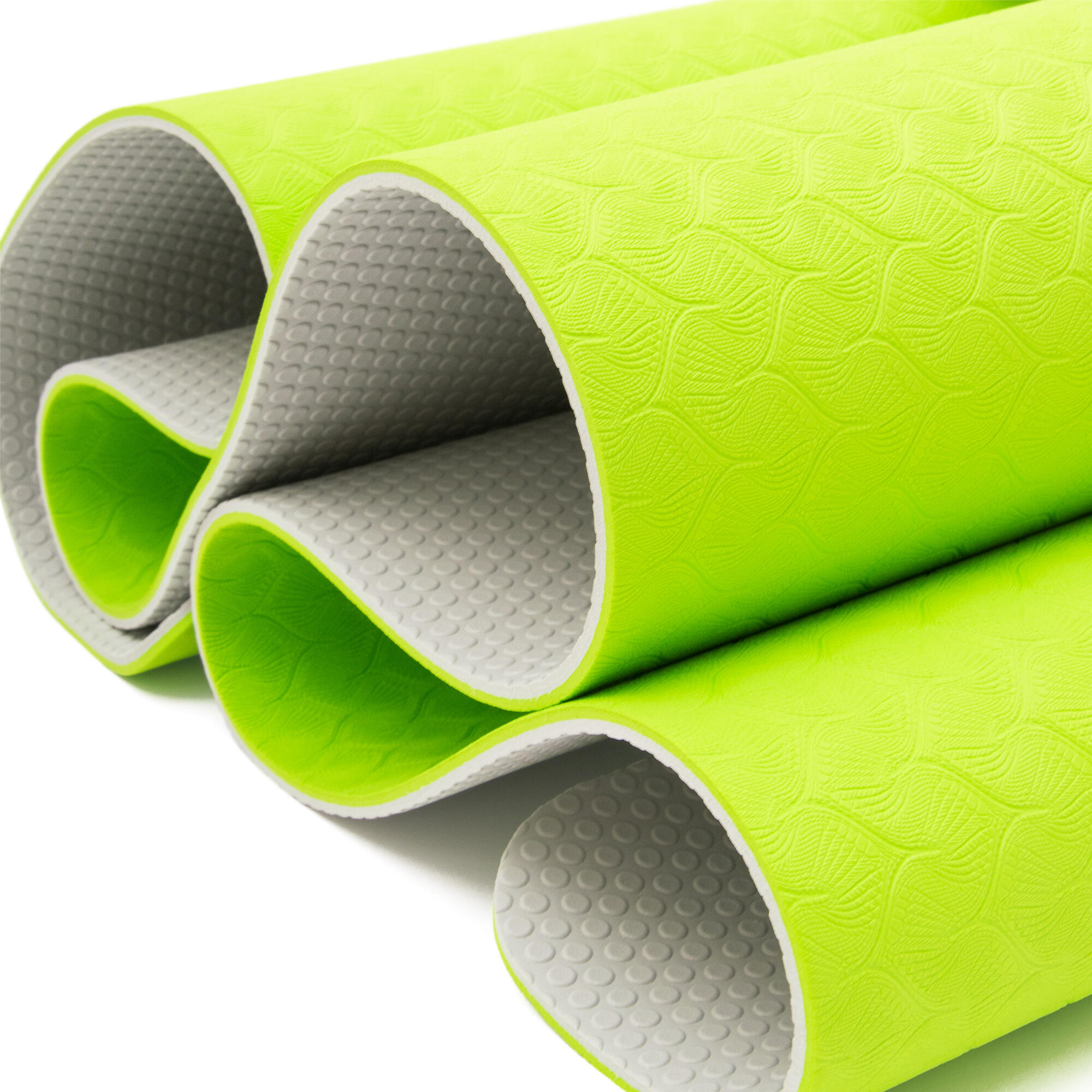 Yogamatte Lime – Rutschfeste Sportmatte, Pilattesmate mit Tragegurt 3/7