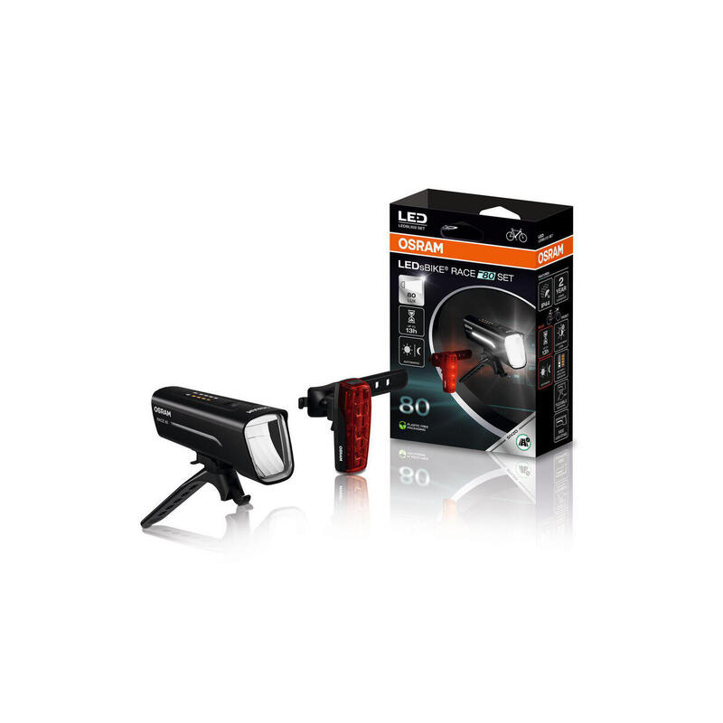 Set lampă led bicicletă race 80