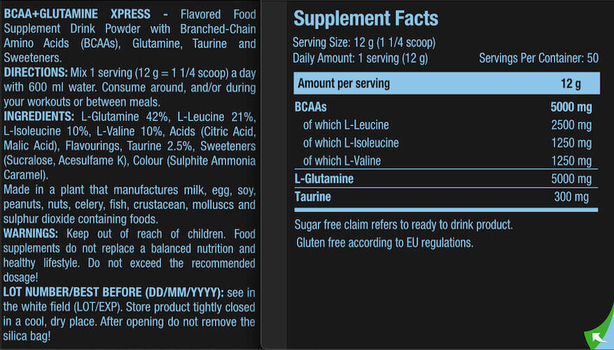 BCAA + Glutamine Xpress - 600g Long Island Scitec Nutrition 3/5