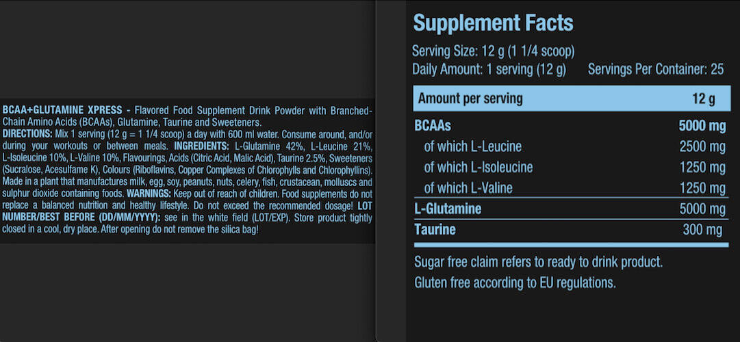 BCAA/Glutamine - BCAA + Glutamine Xpress - Mélange d'Agrumes 3/3