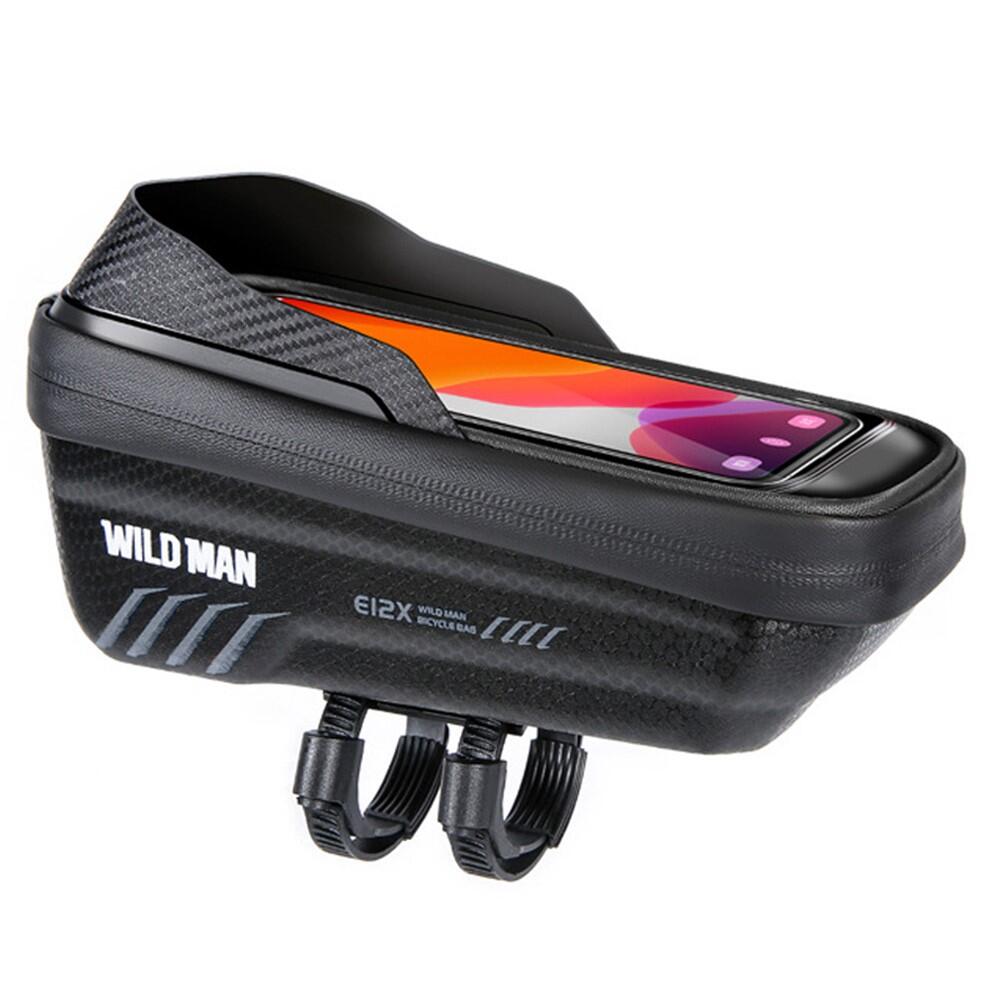 WILDMAN Saco dianteiro tubo bicicleta 1L impermeável com ecrã TPU smartphone