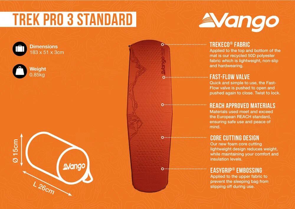 Karimatka Vango Trek Pro 3 Standard - Harrisa Red 3/5