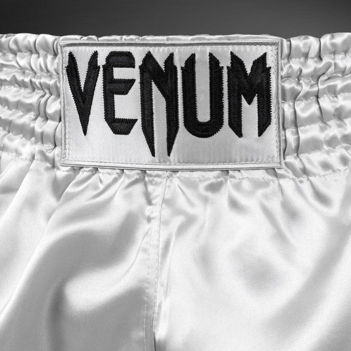 Pantalones cortos clásicos Venum Muay Thai, plateados/negros, talla M 2/5