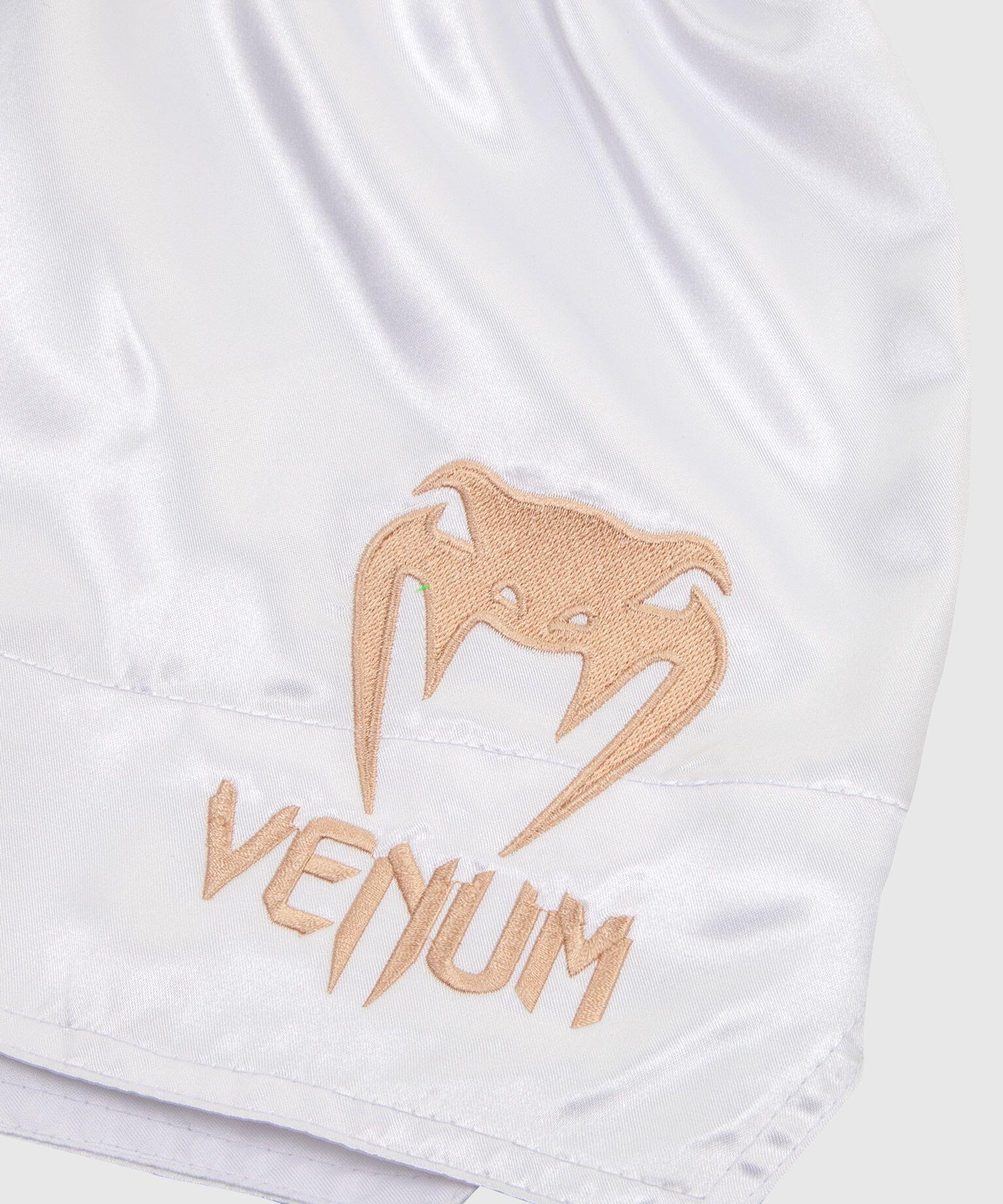 Pantalones cortos clásicos Venum Muay Thai blancos/dorados talla M 4/6