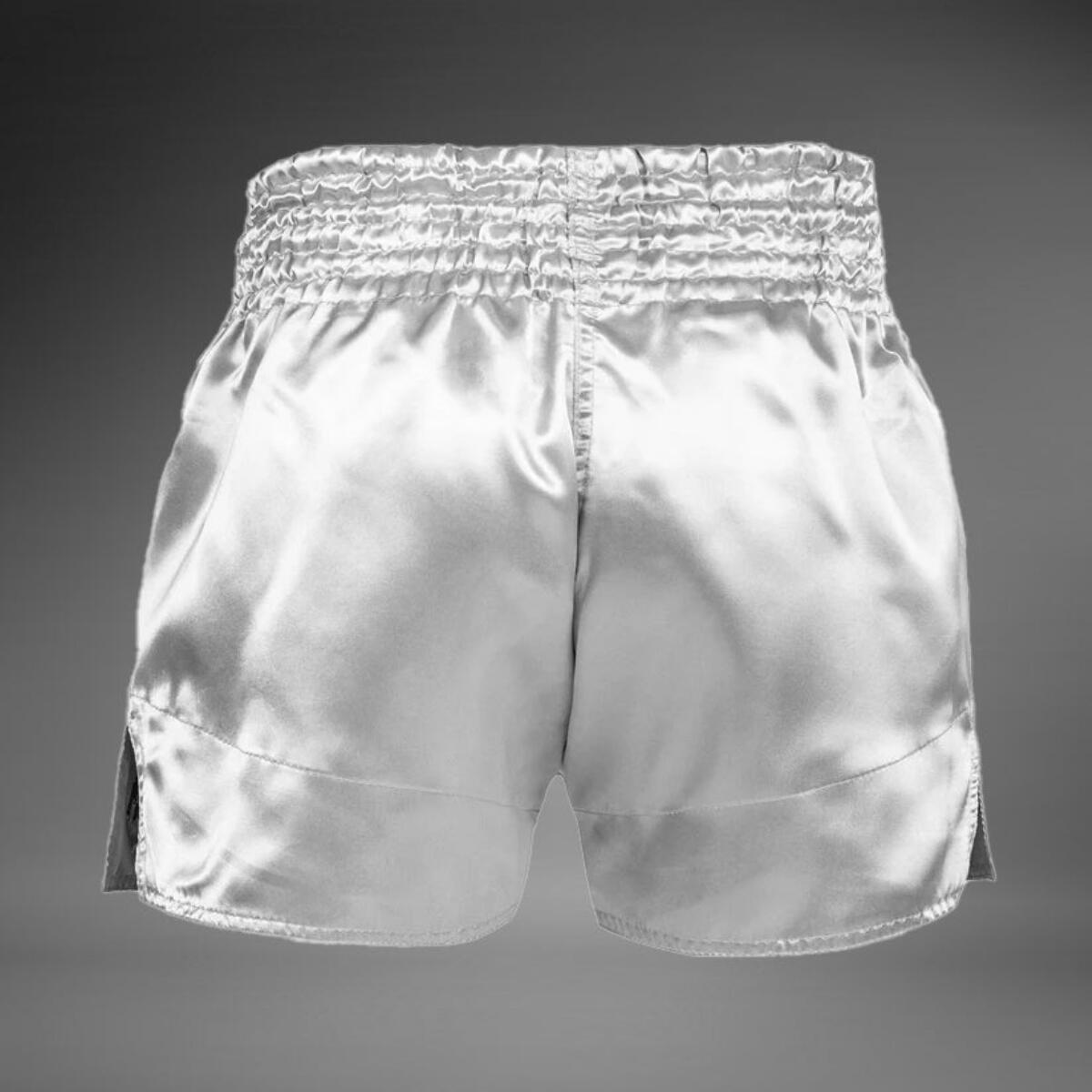 Pantalones cortos clásicos Venum Muay Thai, plateados/negros, talla M 4/5