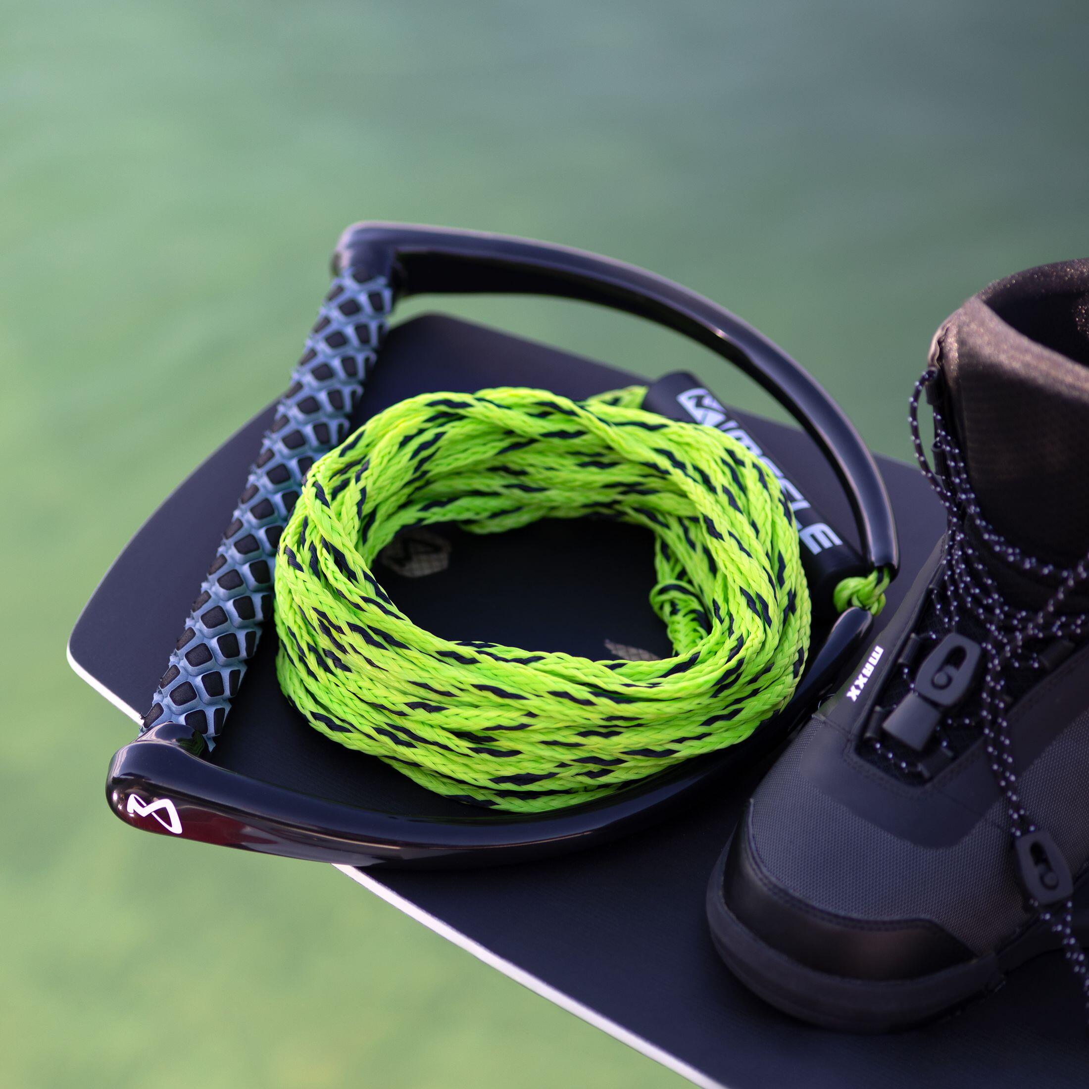 Wakeboard Leine One mit Griff verstellbares Seil angenehme Hantel lime 2/3
