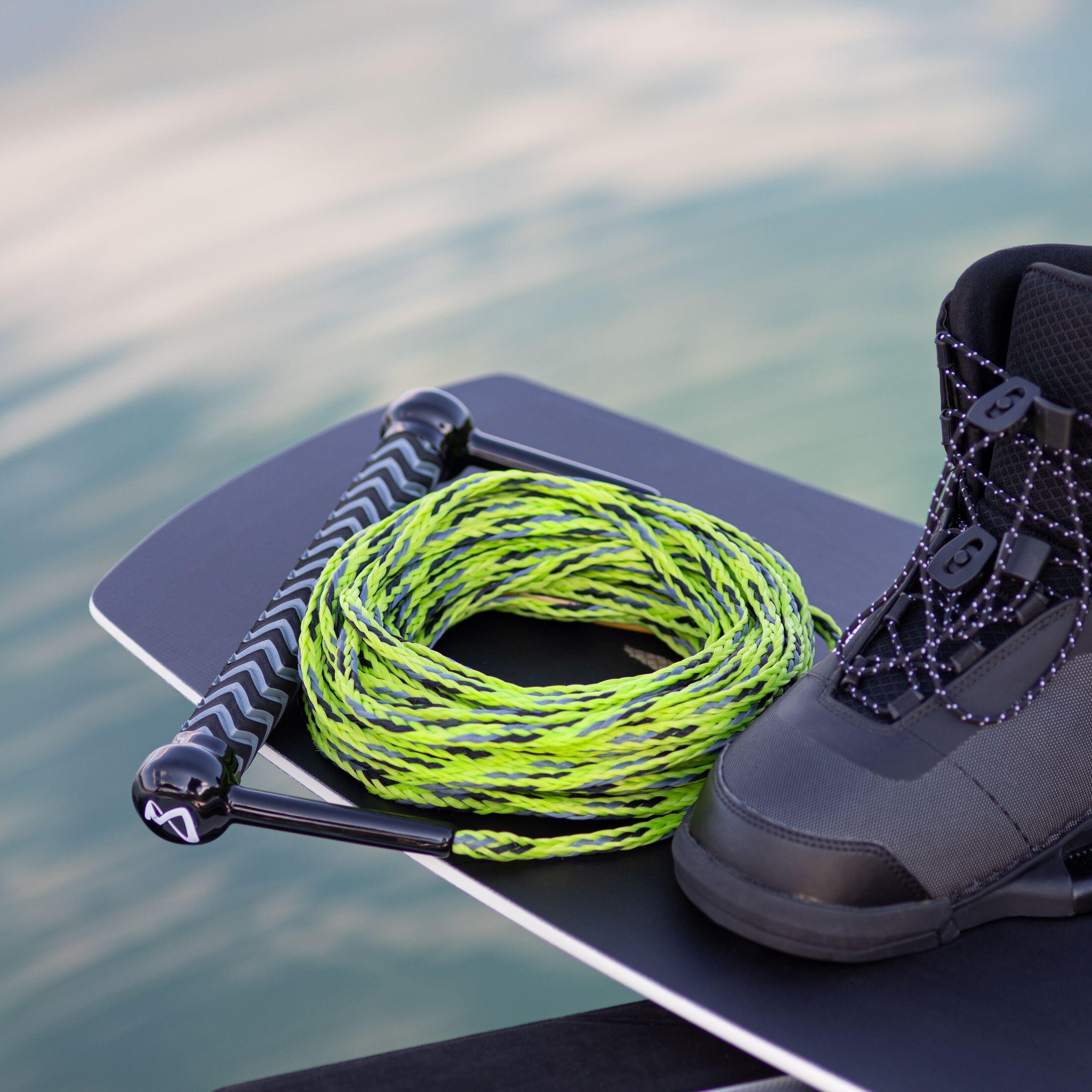 Wasserski Leine Combo mit Hantel Wakeboard Seil angenehmer Griff lime 2/3