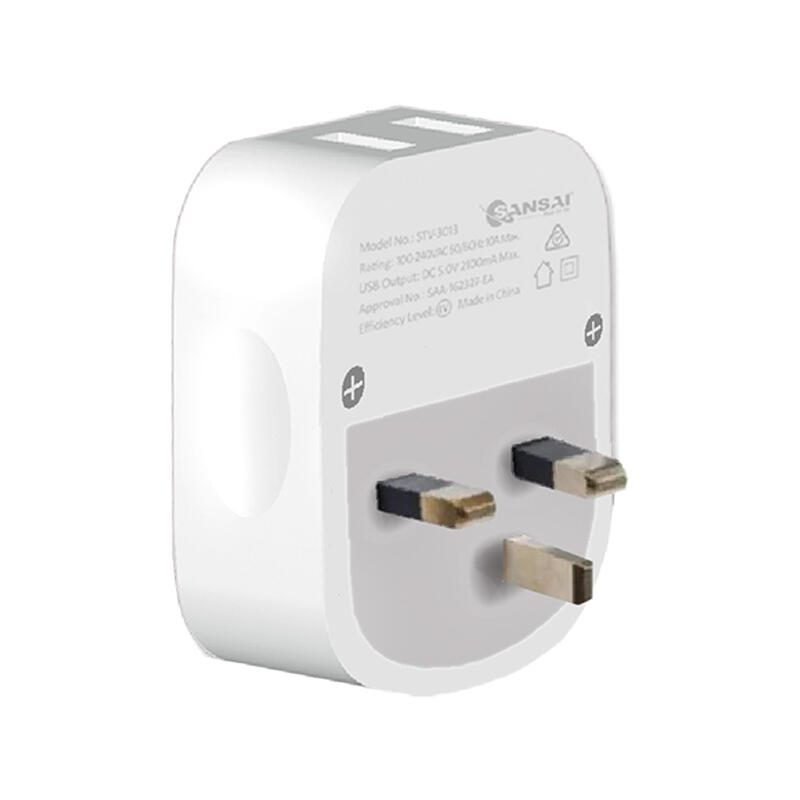Sansai Travel Adaptor w/ 2 x USB Ports - AU/UK Region