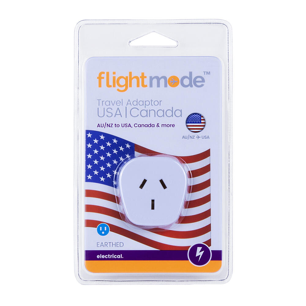 Flightmode Outbound USA & Canada 3-pin Style 10A Type B Adapter - White