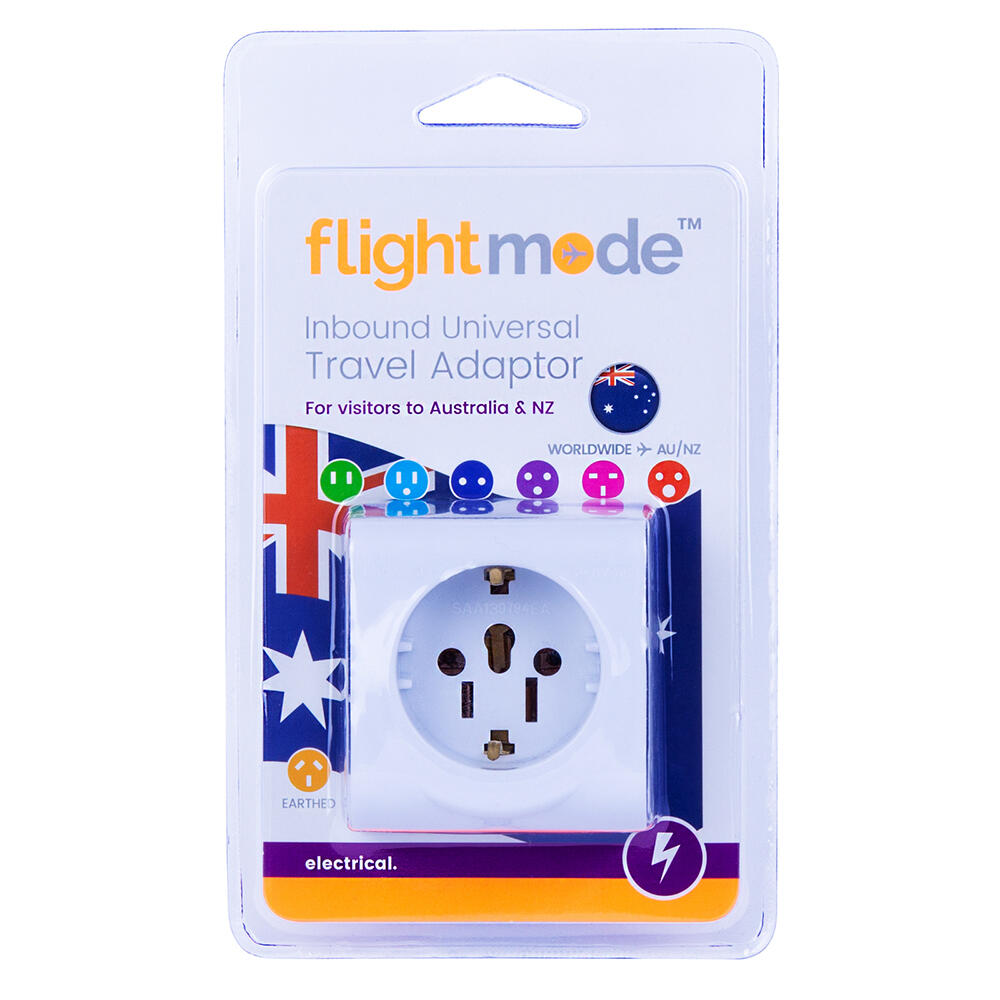Flightmode Inbound Australian/New Zealand Travel Adapter Large - White