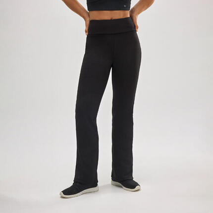 Legging évasé thermique en polaire noire style sport