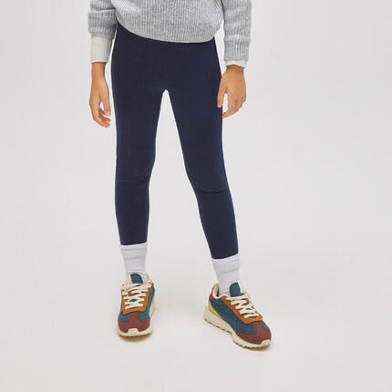 Leggings thermiques pour fille en polaire bleu marine
