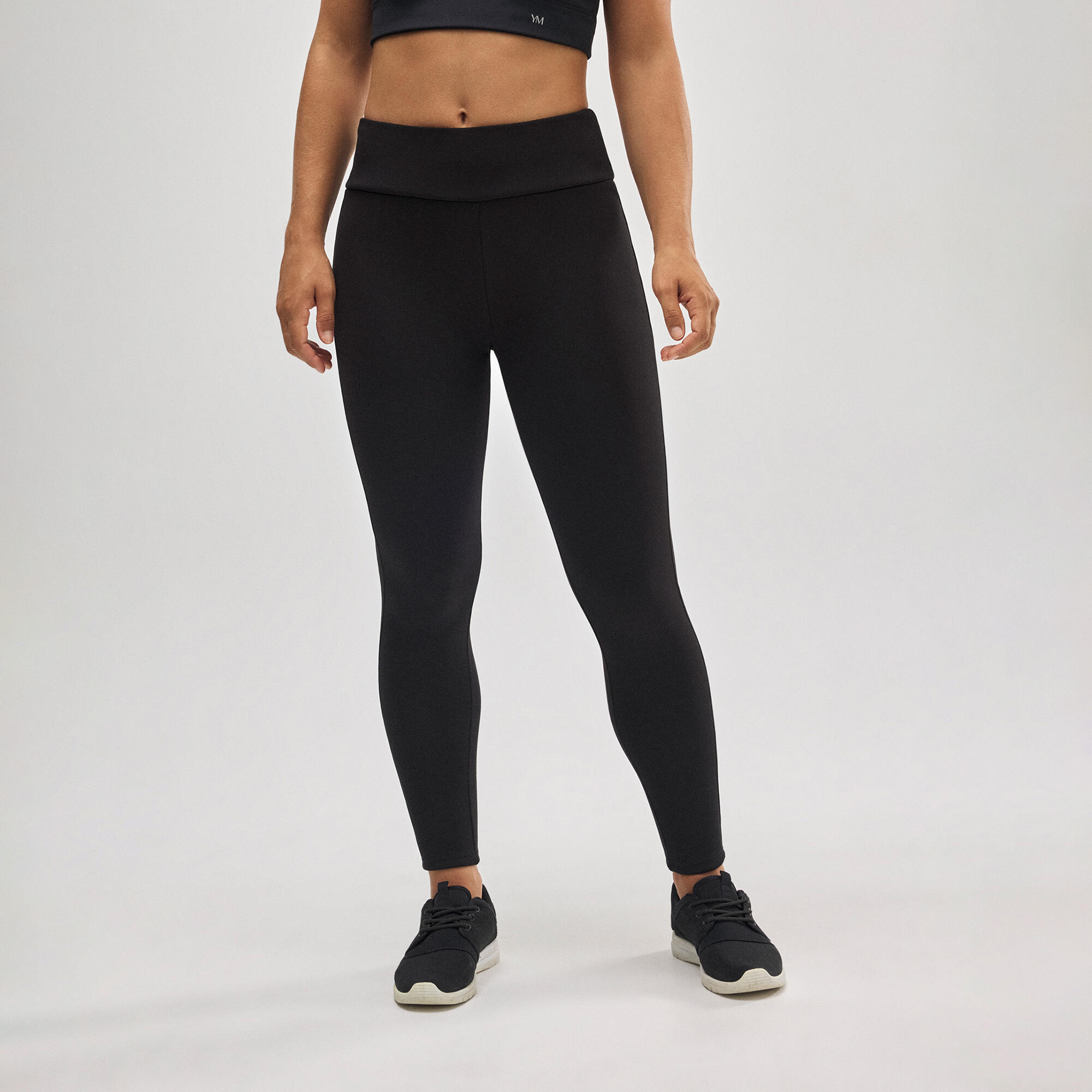 Legging de sport thermique en polaire noire 3/7