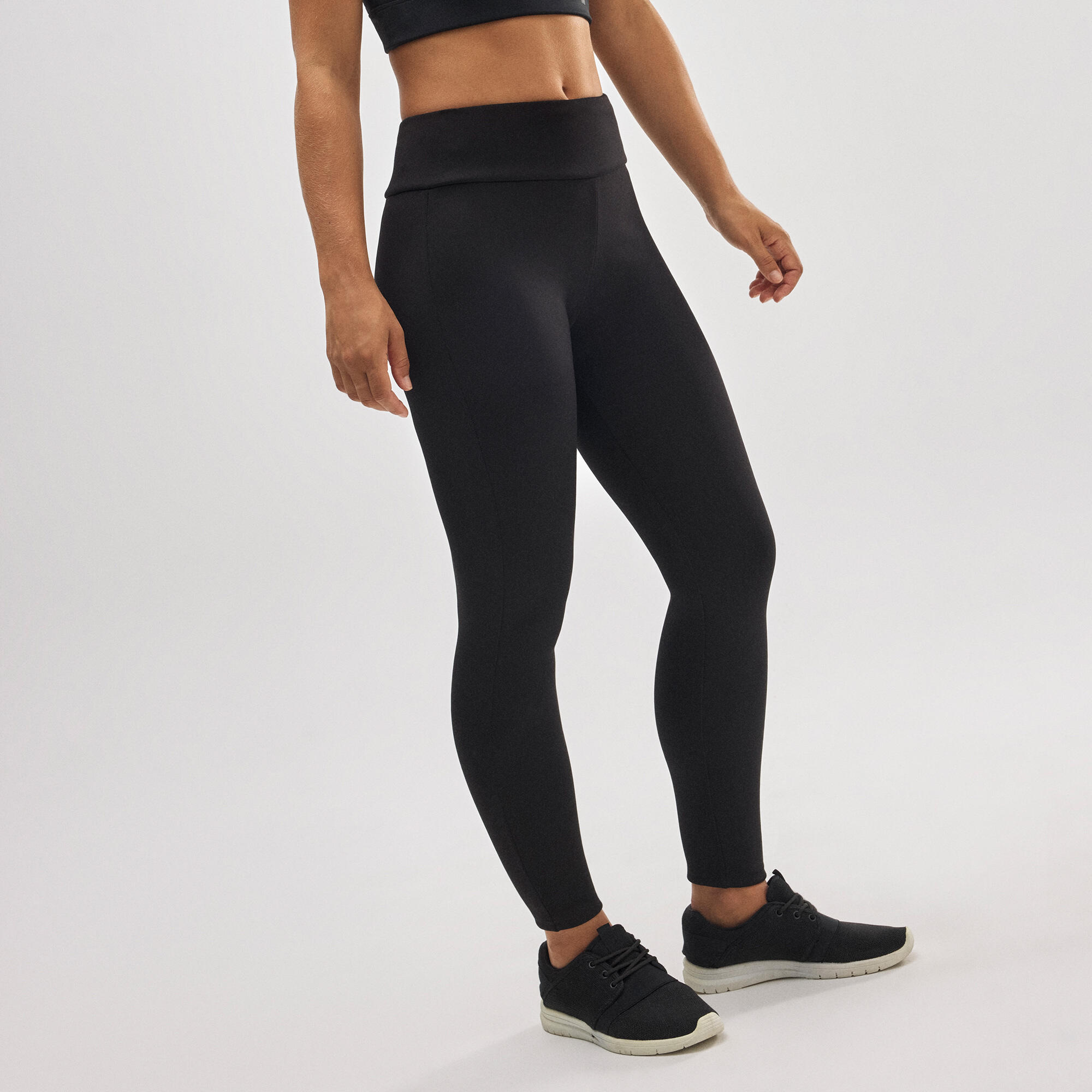 Legging de sport thermique en polaire noire 7/7