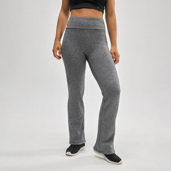 Legging évasé thermique en polaire grise style sportif