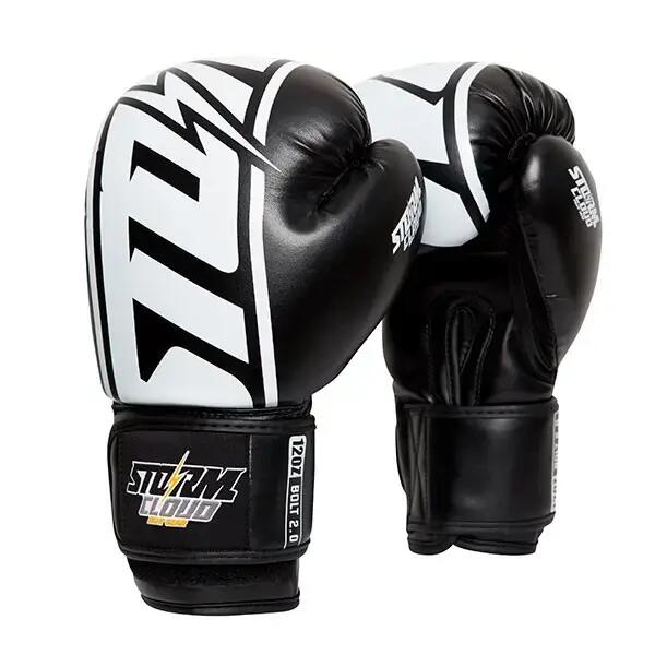 StormCloud Bolt 2.0 Boxing Gloves Black/White 10oz