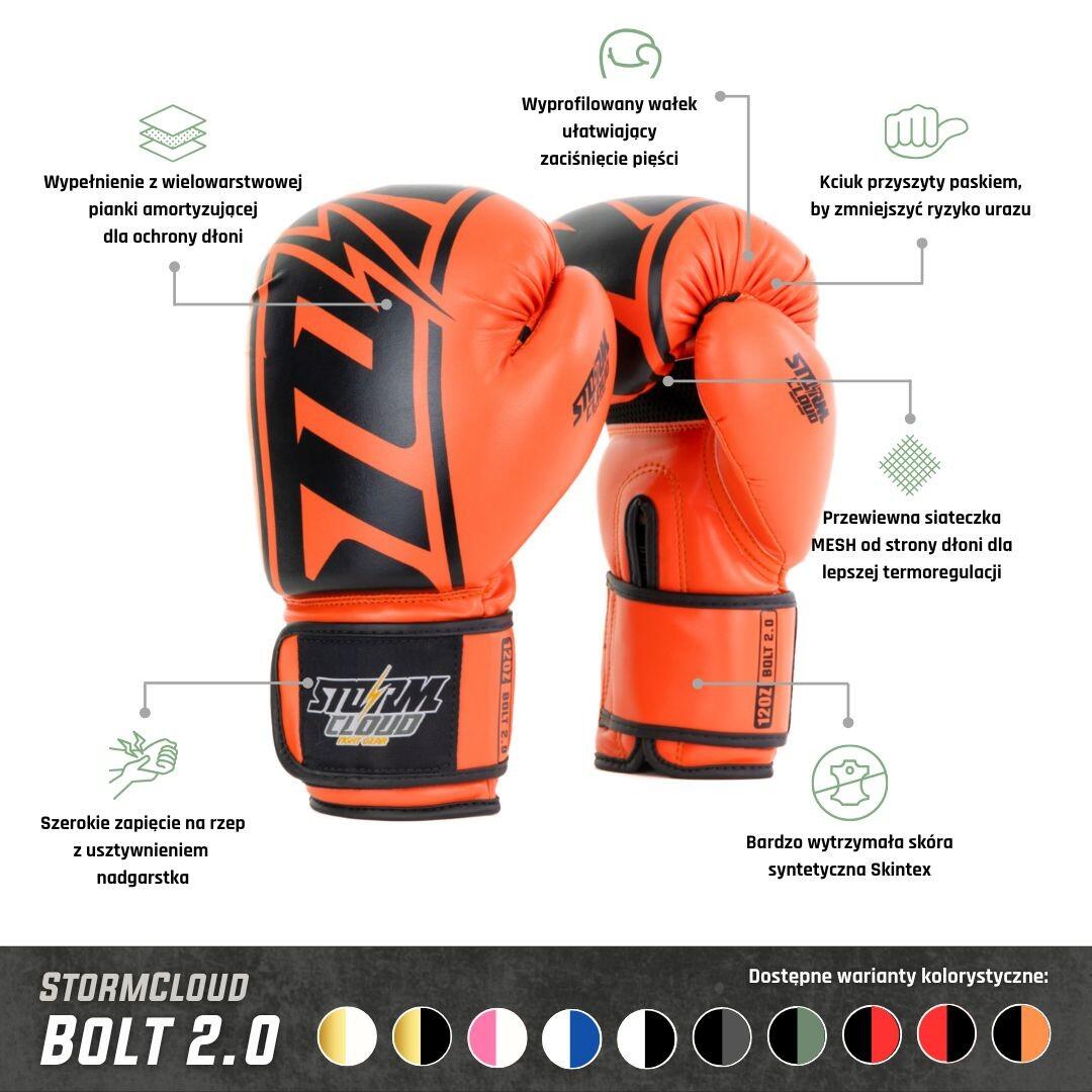 Rękawice bokserskie StormCloud Bolt 2 Neon Orange 12oz 3/7