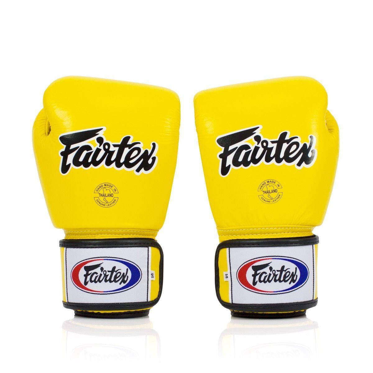 Rękawice Bokserskie ze skóry naturalnej Fairtex BGV1 Breathable Żółte 10oz 2/4