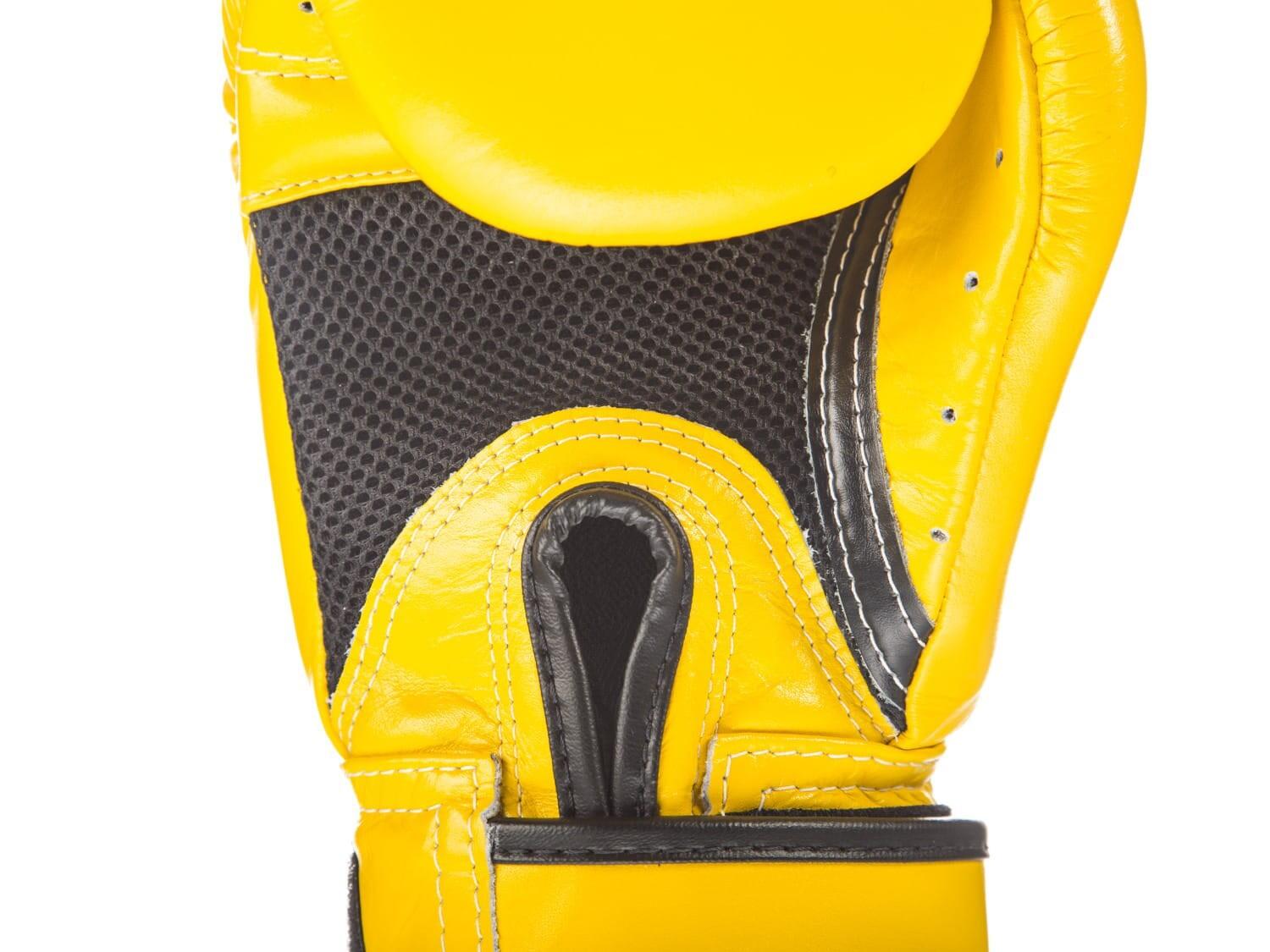 Rękawice Bokserskie ze skóry naturalnej Fairtex BGV1 Breathable Żółte 10oz 4/4