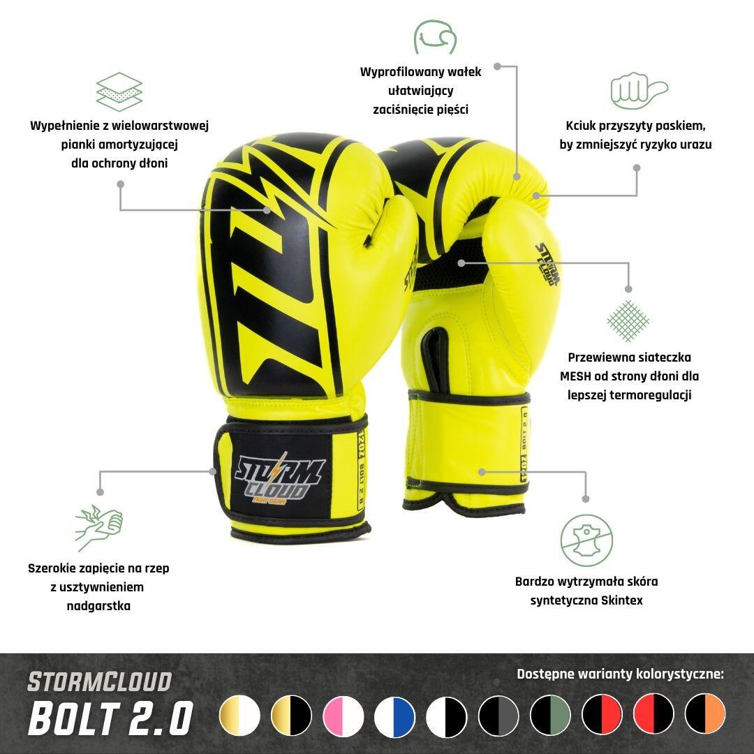 Rękawice bokserskie StormCloud Bolt 2 Neon Lime 14oz 2/7