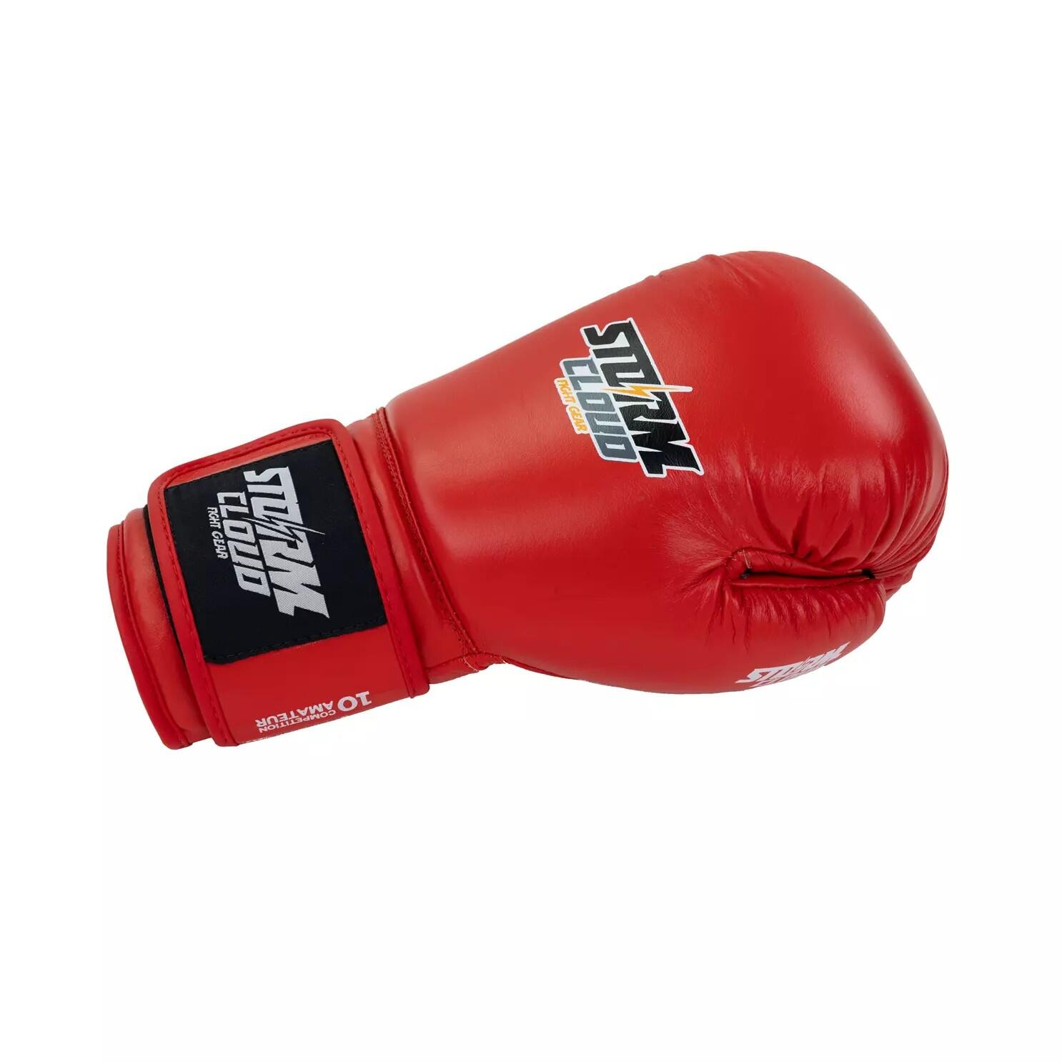 Oficjalne turniejowe rękawice bokserskie czerwone StormCloud x PZMT 10oz 6/7