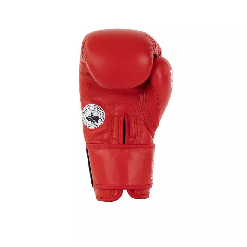 Oficjalne turniejowe rękawice bokserskie czerwone StormCloud x PZMT 10oz 7/7