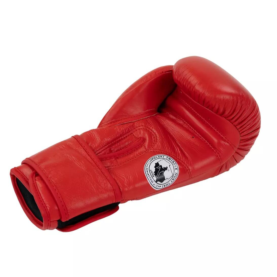 Oficjalne turniejowe rękawice bokserskie czerwone StormCloud x PZMT 10oz 5/7