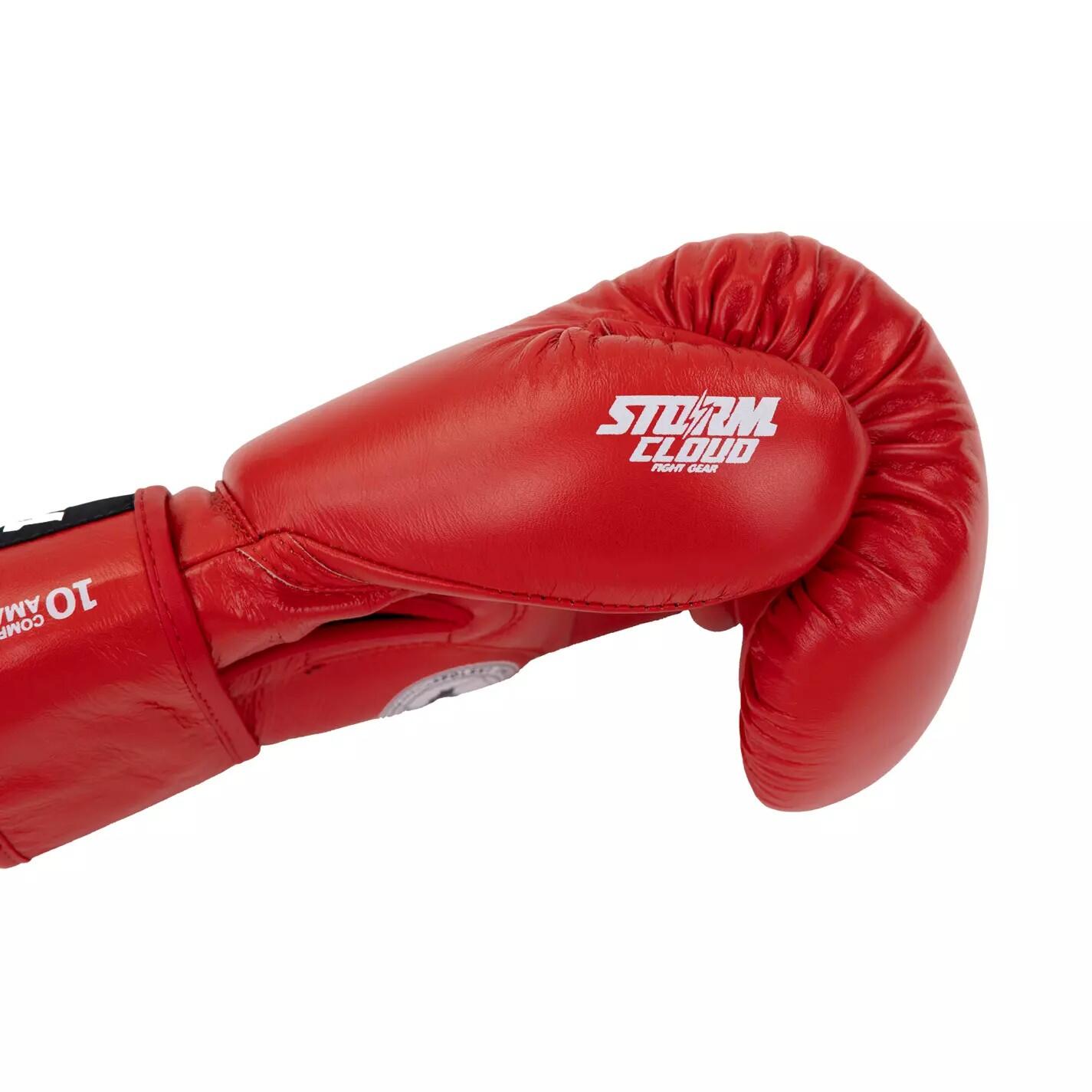 Oficjalne turniejowe rękawice bokserskie czerwone StormCloud x PZMT 10oz 4/7