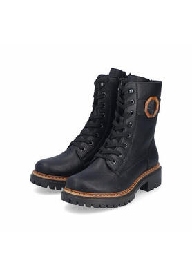 Rieker Damen Schnürstiefel warm gefüttert Stiefelette 72613-00 schwarz