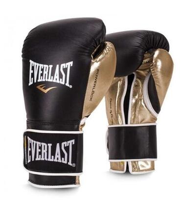 Rękawice bokserskie Everlast Powerlock PU Czarne/Złote 16oz