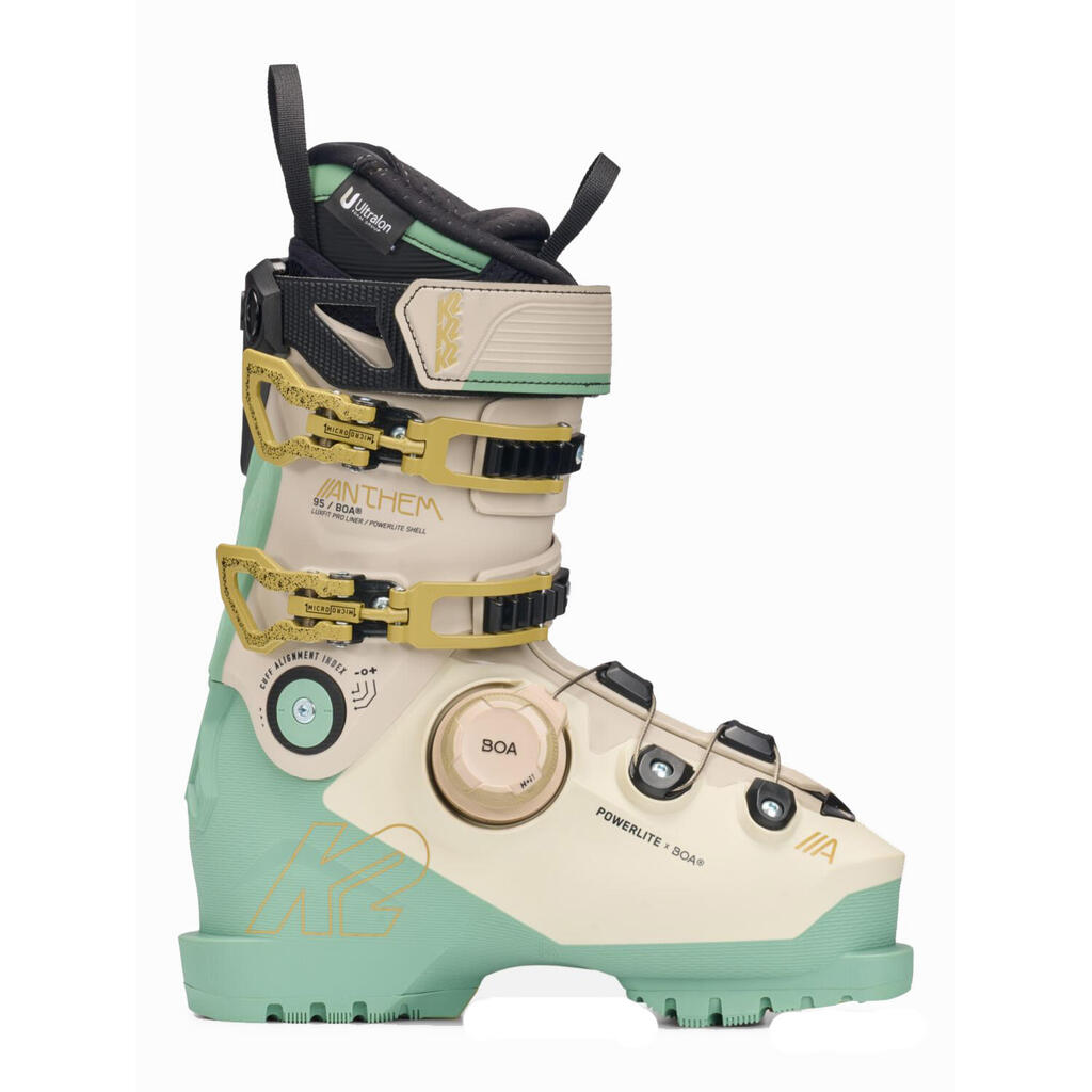 Women's K2 Anthem 95 boa ski boots Green