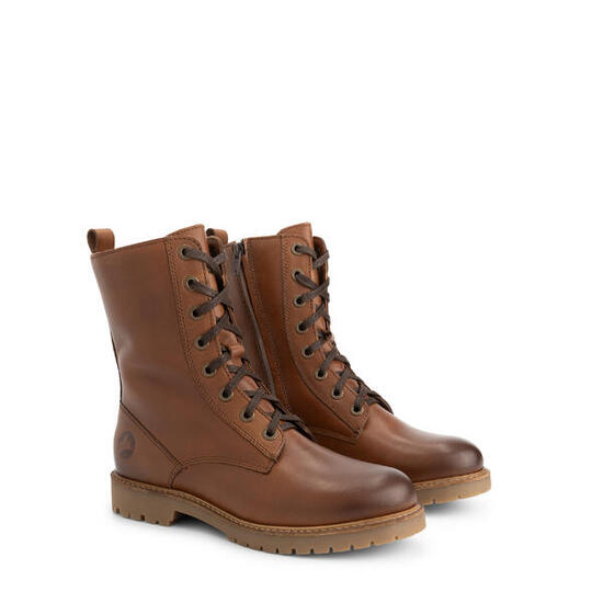 Ranelva Damen - Schnürboots - Wolle gefüttert - Cognac