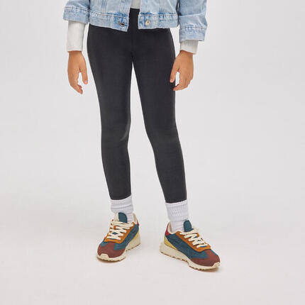 TÉRMICO Leggings afelpados niña efecto piel negro