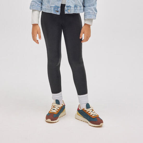 TÉRMICO Leggings afelpados niña efecto piel negro