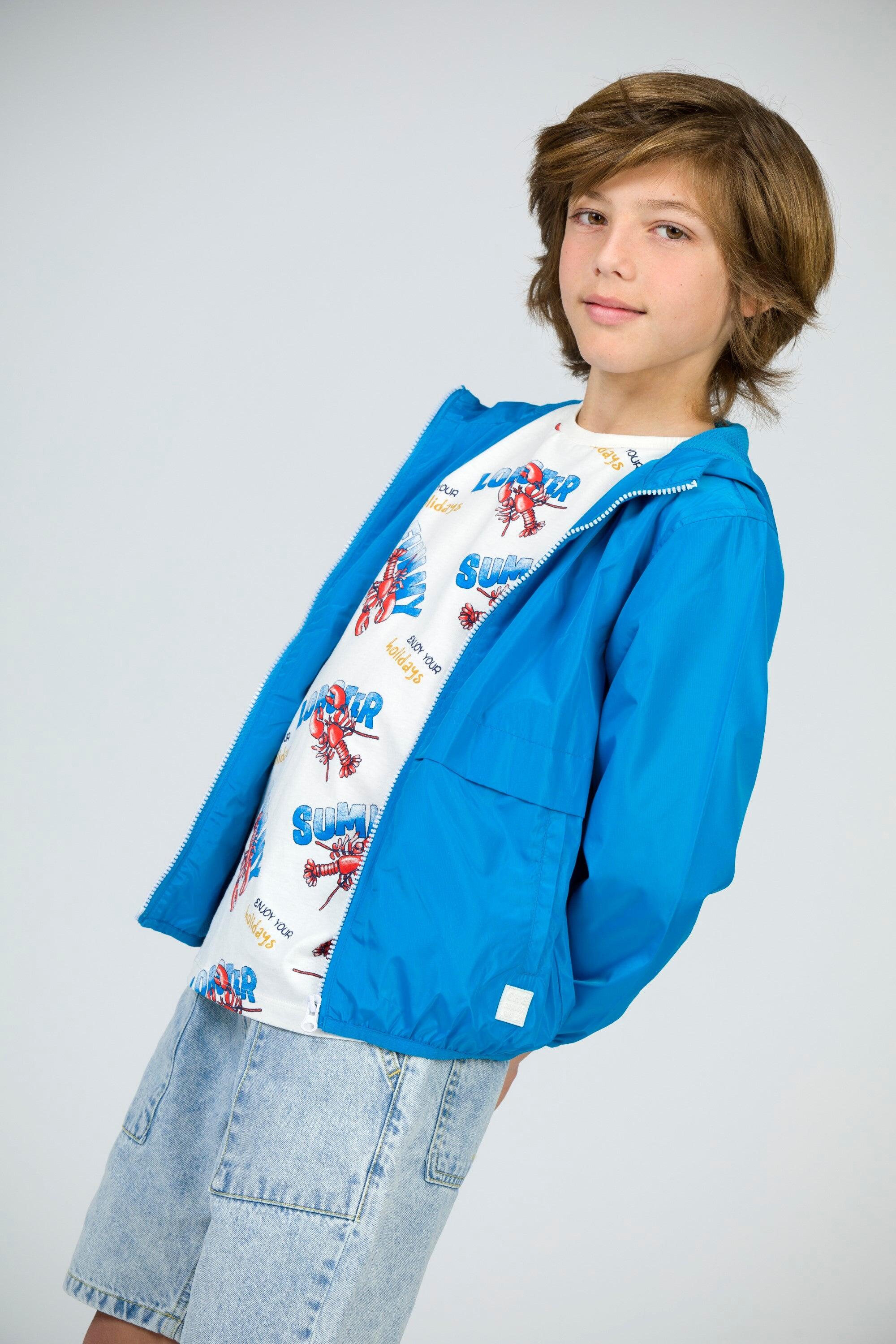 Parka infantil unissex azul royal | Com 5/5