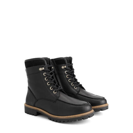 Langstrand Herren - Schnürboots - Wolle gefüttert - Schwarz