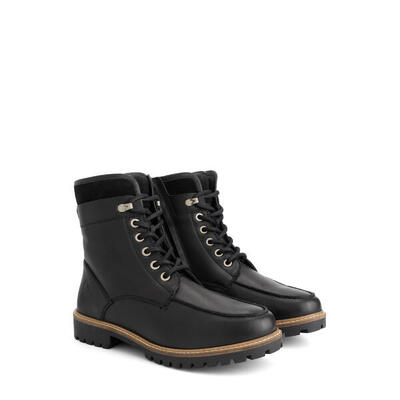 Langstrand Herren - Schnürboots - Wolle gefüttert - Schwarz