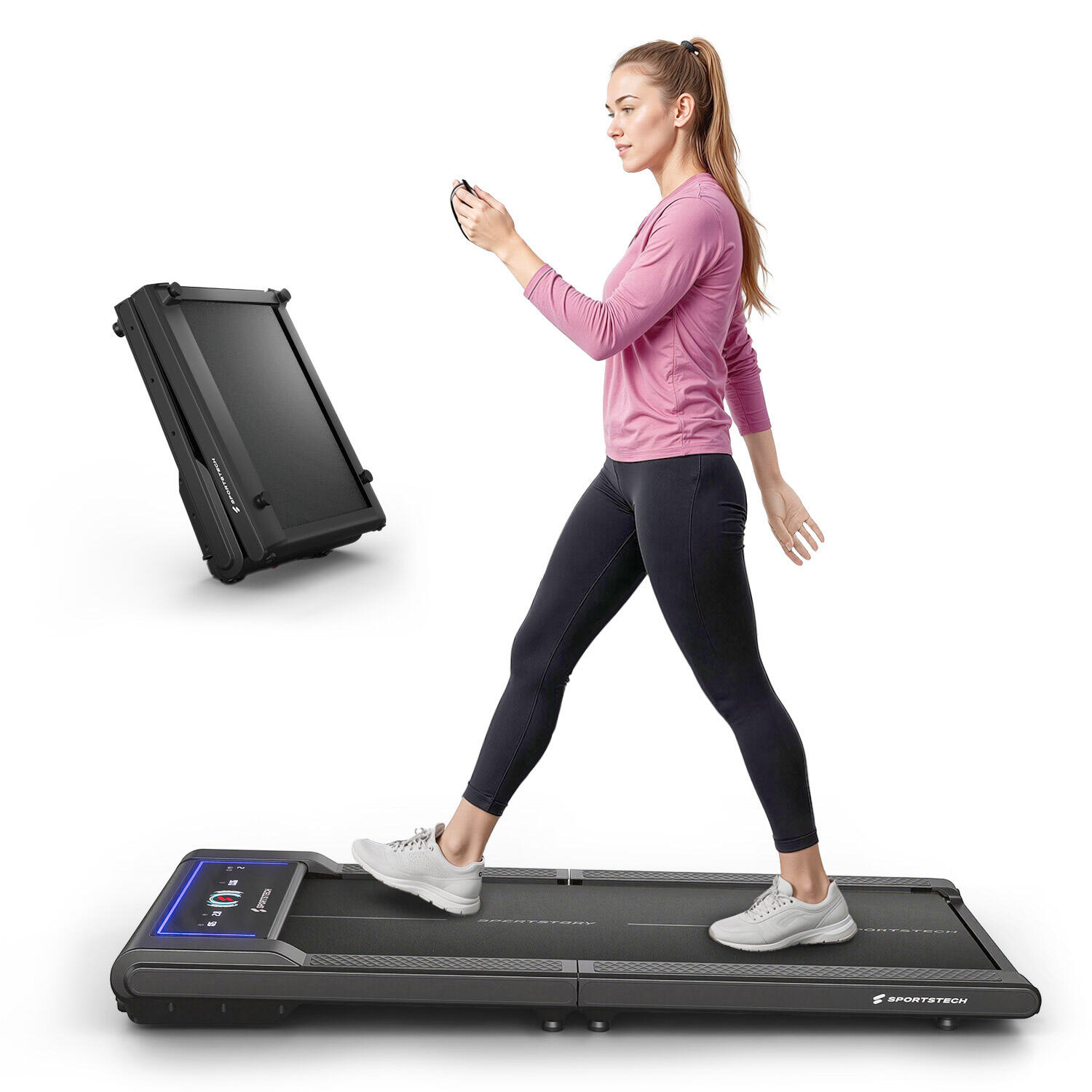 Laufband sWalk Fold - 4 vorinstallierte Programme, 7 Farben LEDs 2/2