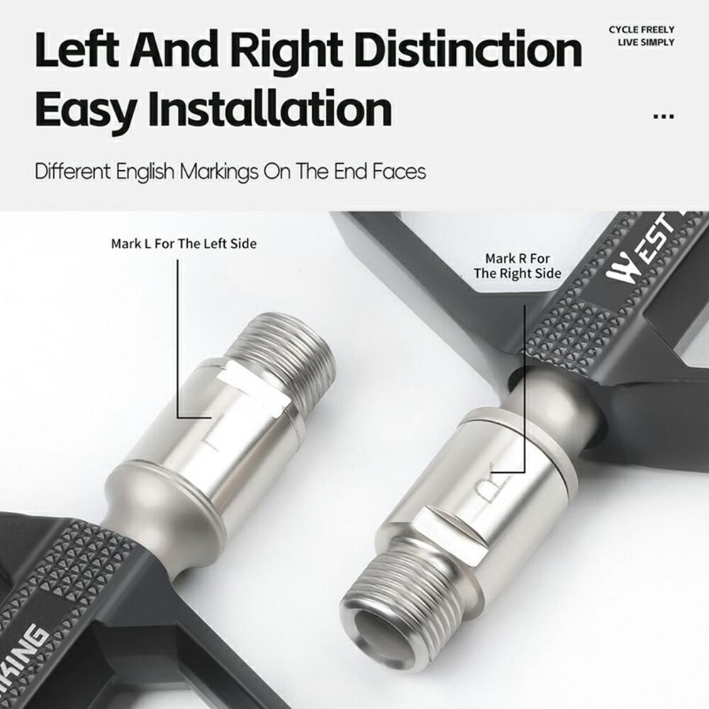 Adattatori per pedali per bicicletta, convertitore da 9/16 a 1/2, in acciaio inox 304, accessorio per ciclismo adatto per pedali da 14 mm e pedivelle da 12 mm, argento