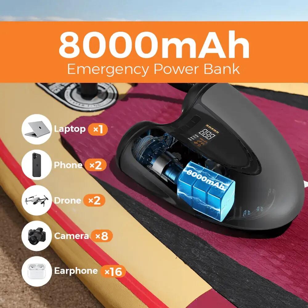 EVO SUP PUMP PRO – pompa SUP si auto, presiune pana la 45 PSI/3 bari, 8000 mAh 2/7