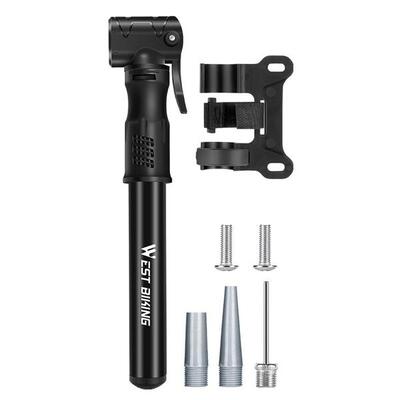 Mini fietspomp draagbaar met flexibele aluminium slang