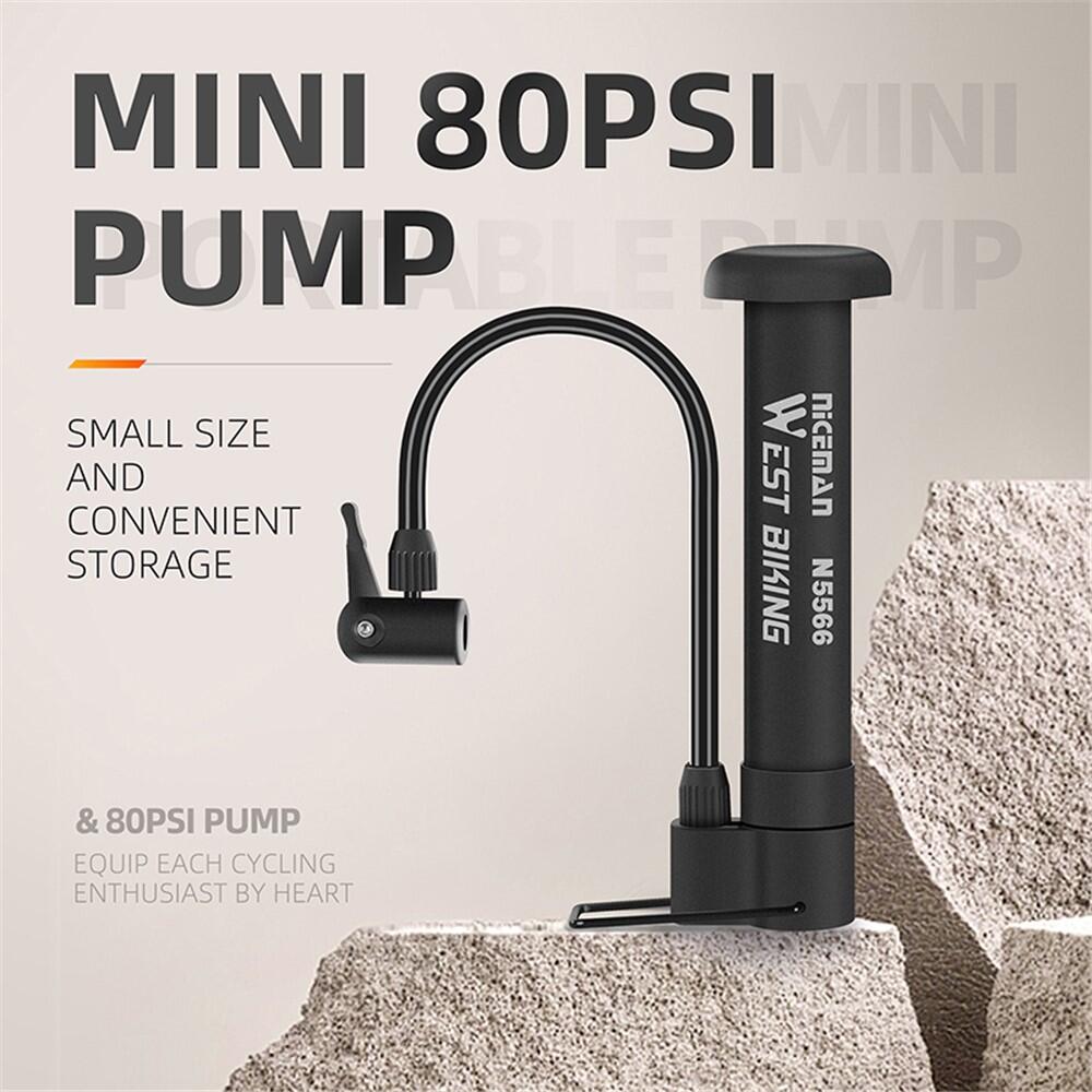 Bomba pé bicicleta 80 PSI portátil para e-bike 6/7